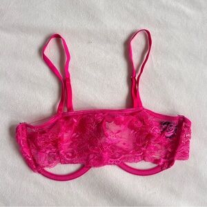 PrettyLittleThing Hot Pink Lace Underwire Bralette